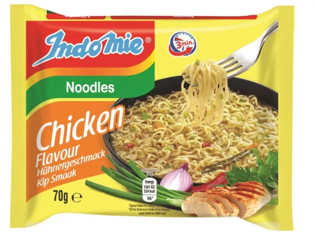 [40x 70g] pasta istantanea IndoMie al gusto di pollo | spaghetti istantanei pollo KV