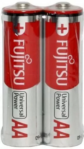 2Pc Fujitsu Universal Power Range High Voltage Alkaline Batteries AA Micro Batte