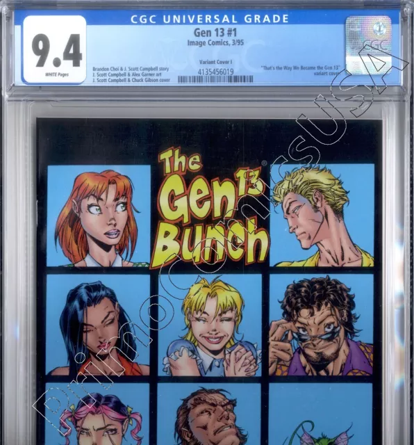 PRIMO:  GEN 13 #1 I Brady Bunch tv variant JSC Campbell Image comics NM 9.4 CGC