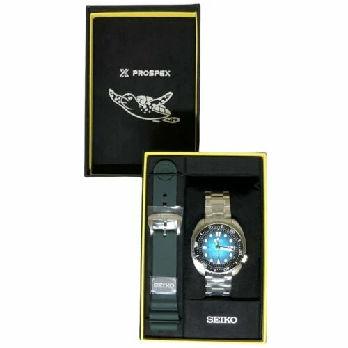 SEIKO MEN'S AUTOMATIC Prospex Turtle Green Dial Divers 200M Watch ...