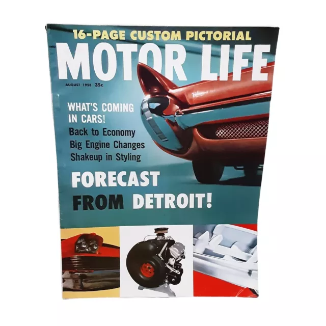 Motor Life Magazine August 1958 Forecast From Detroit