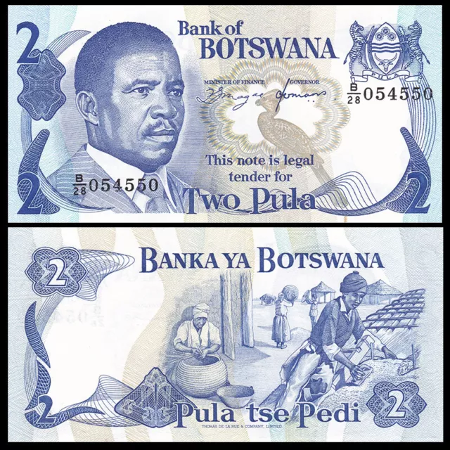 Botswana 2 Pula, ND(1982), P-7d, Banknote, UNC