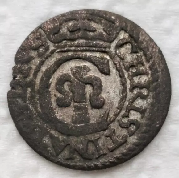 1 Solidus - Christina  1643 Swedish Livonia. Billon Coin. 2