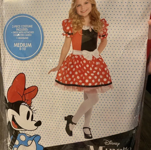 Disney Minnie Mouse Child Costume Size Medium 8/10 -new