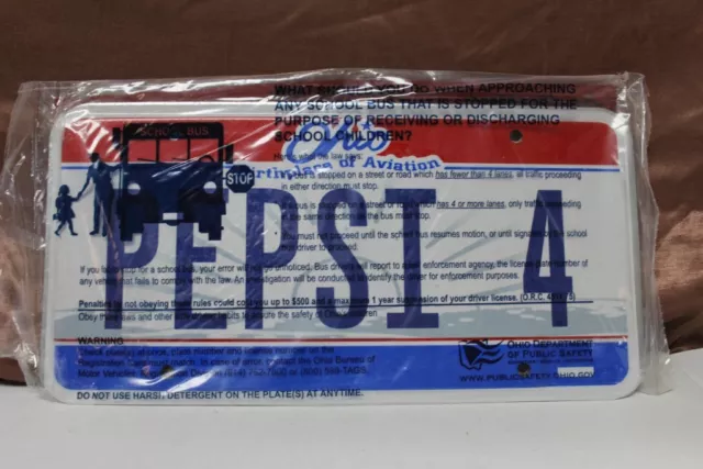 New PEPSI 4 OHIO Sunrise Vanity License Plate Set Sign NIP Man Cave (PH) 2