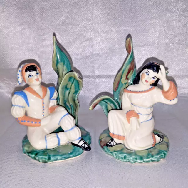 Peter Pan and Wendy Figurines Ceramic Arts Studio USA 1940-50s Great Condition!