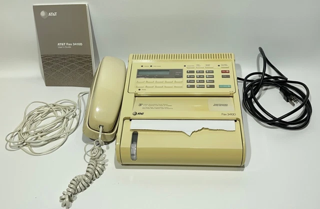 Vintage 1988 AT&T 3410D Fax Powers On & Copy Function Works. 1980s SEE PHOTOS!