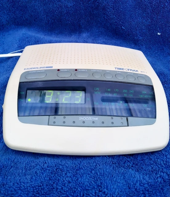 VINTAGE AUDIOLINE RTT1 Time Trak Clock/Radio With Dual Alarm LED