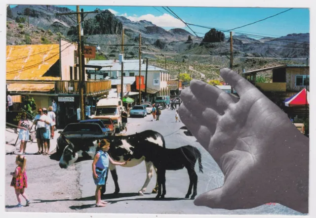 Mail Art David Greenberger "Spank the Donkey" original collaged postcard 2023