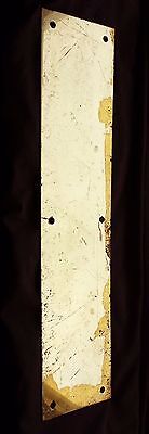 3.5"x15" Distressed Vintage Solid Brass Patina Swinging Pivot Door Push Plate 2