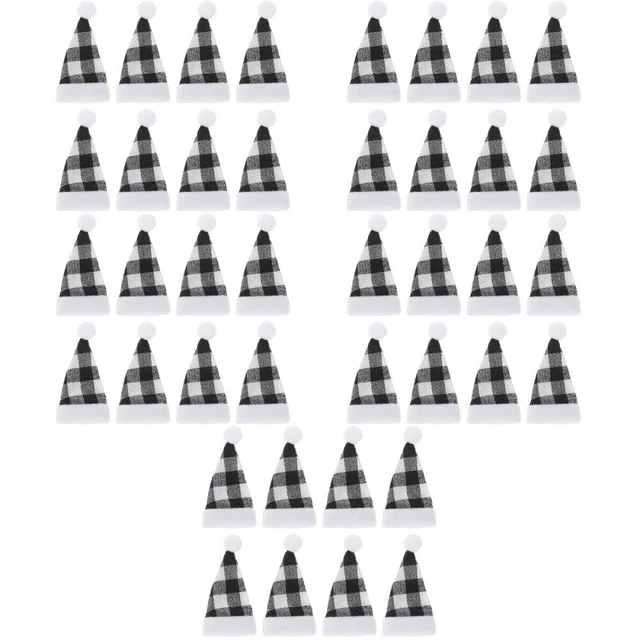 40 PCs Mini Navidad Gorro Navidad Botellas de Vino Cubierta Nieve