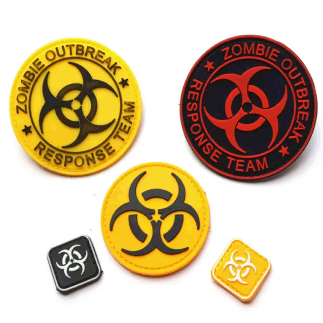 5Pcs Zombie Outbreak Response Team Resident Evil Umbrella Rubber Hook Patch Glow