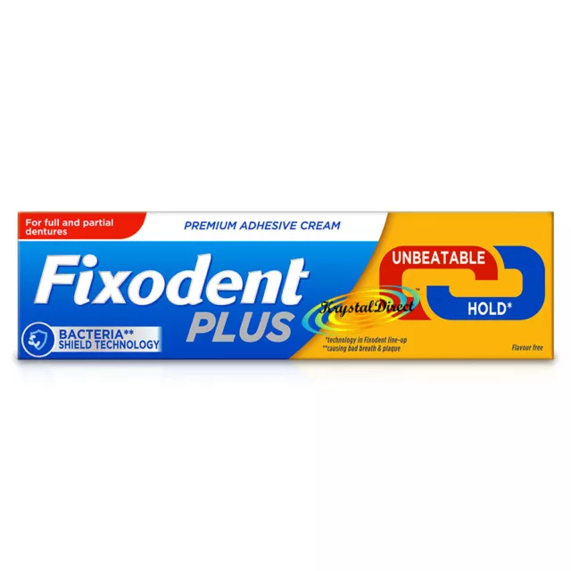 Crème adhésive pour prothèses dentaires Fixodent Plus imbattable Best Hold 40 g sans saveur