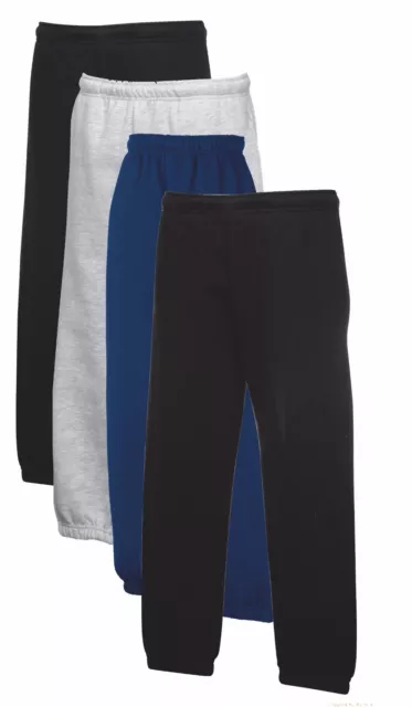 Boys Girls Childs Childrens Kids BLACK BLUE or GREY Jog Sweat Pants Joggers