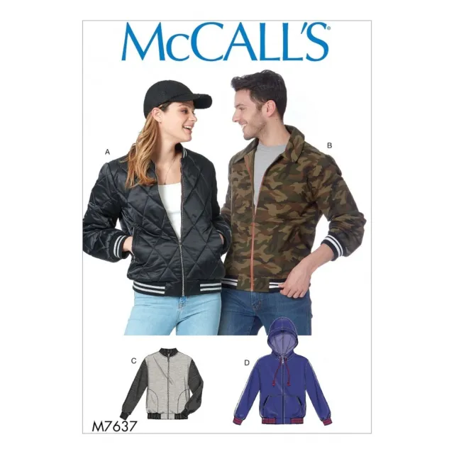 McCalls Sewing Pattern 7637 Men, Women XN (XLG-XXL-XXXL)