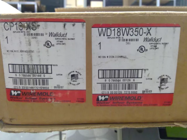 Wiremold WD18W350-X 18" Wallduct X Unit **Free Shipping**