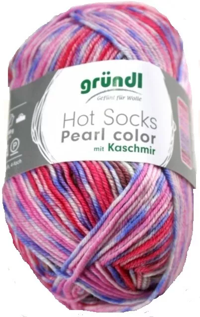 Hot Socks Pearl color Sockenwolle mit Kaschmir 50 g