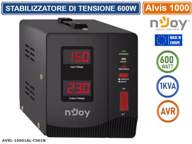 STABILIZZATORE DI TENSIONE 1000Va 600 Watt Avr Display Lcd EUR 63