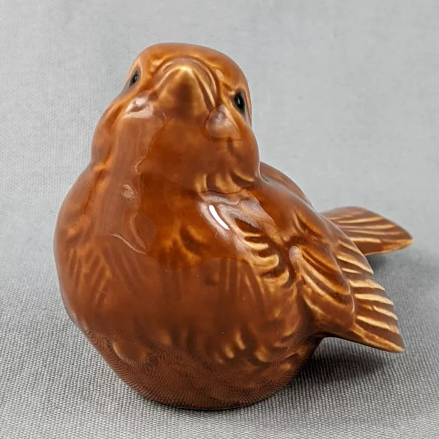 Vintage Ceramic Germany Goebel Brown Sparrow Wren Figurine Bird Collectible