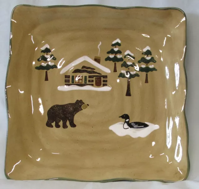 Sonoma Home Lodge Square Dinner Plate Bear