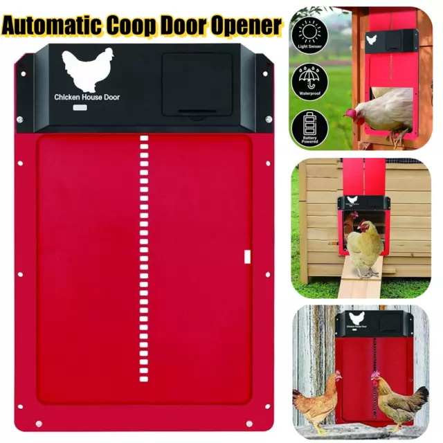 Solar Automatic Chicken Coop Door Opener Cage Closer Timer Light Sensor Digital