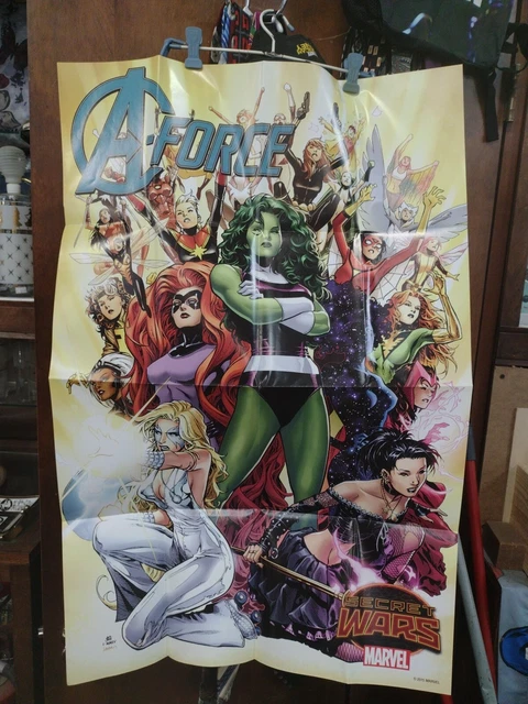 SECRET WARS A-FORCE Marvel 2015 Comic Store 24x36 Folded Promo Poster