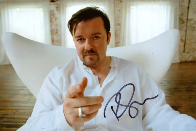 Ricky Gervais Signed 6x4 Photo David Brent The Office Genuine Autograph + COA