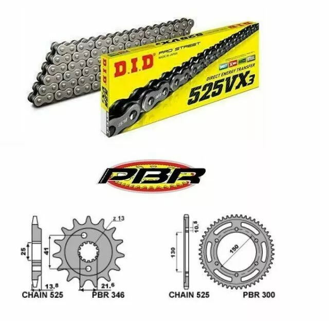 Kit/Trasmissione Honda Xl/700/V/Transalp 2009 2010 Catena Did Corona Pignone Pbr