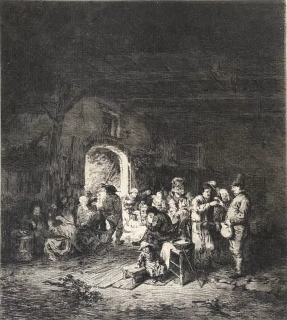 Jules Jacquemart Naar Adriaen Van Ostade (1610-1685) Festlich IN Chaumière