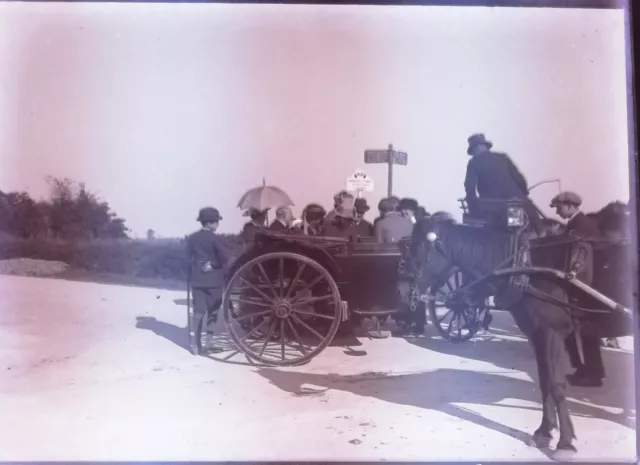 lot photo plaque de verre négatif anc.  Attelage chevaux   1905