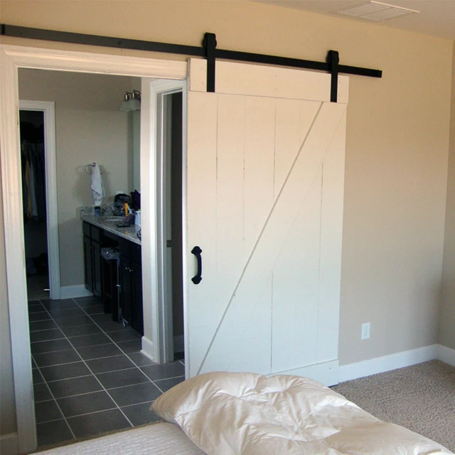 4-8FT  Heavy Duty Single Sliding Barn Door Hardware Kit Superior Quality Antique