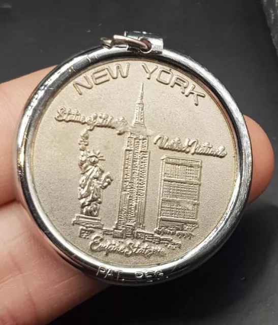 Unusual Unknown Coin Pendant Fob Medal Thing - New York K.J Spratt 29/6/1979