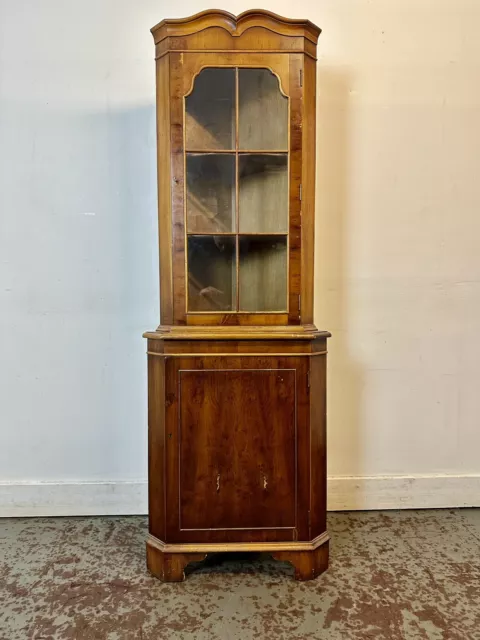 Glazed Corner Cabinet. Floor Standing In The Georgian Style. Yew Wood 2