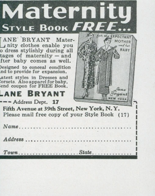 1936 Lane Bryant Maternity Clothes Style Book Conceal Expand Vtg Print Ad GH1