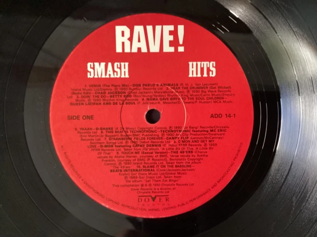 V/A~SMASH HITS RAVE~90S Chart Dance Oldskool Hardcore - 12” Vinyl Lp~Nm ...