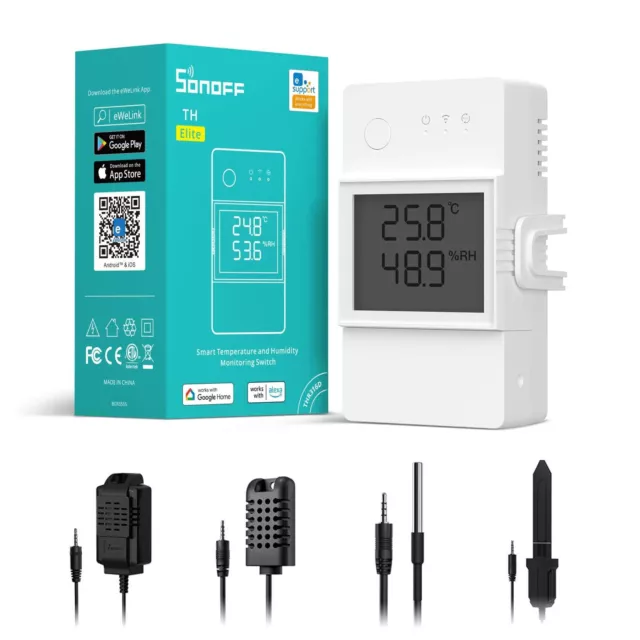 SONOFF TH Elite 16/20a Smart WiFi Temperature Humidity Monitoring Switch &Sensor