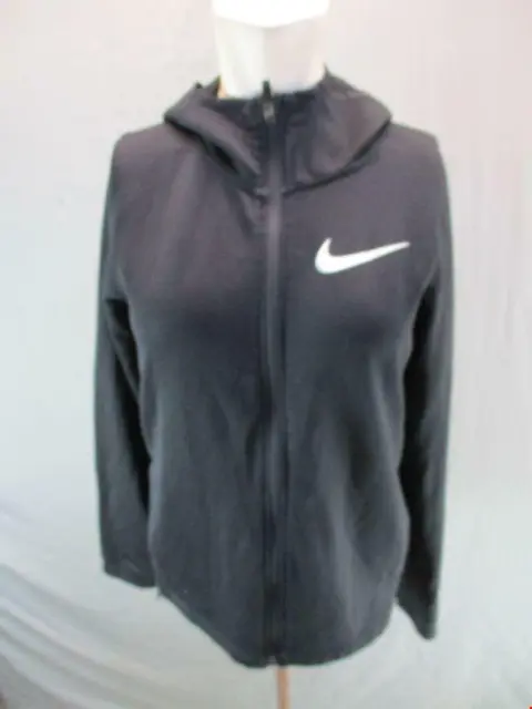 Nike Size XL(18-20) Girls Black Athletic DriFit Active Full Zip Hoodie T239