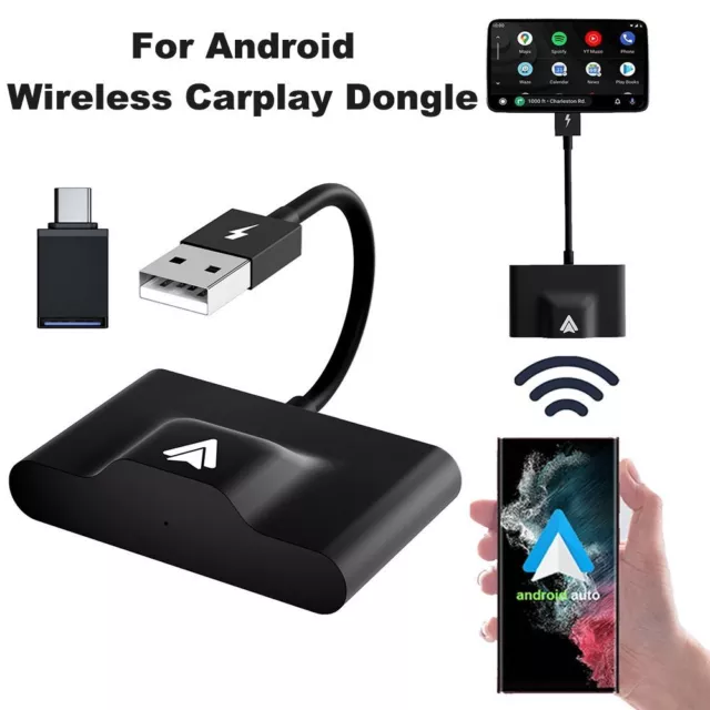USB-A Cables Auto Car Adapter Plug Play Wireless Carplay Dongle For Android