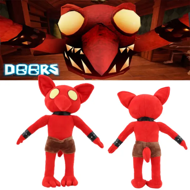 Roblox Doors Horror Monster Plush Doll Action Figure Wearing Earrings Red  Monster Doll Children's Gift