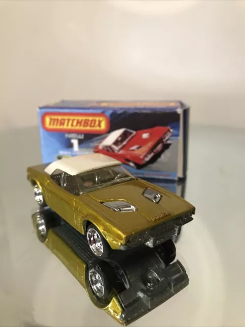 Matchbox SUPERFAST  Restored 1975 Green Dodge Challenger With Reproduction Box
