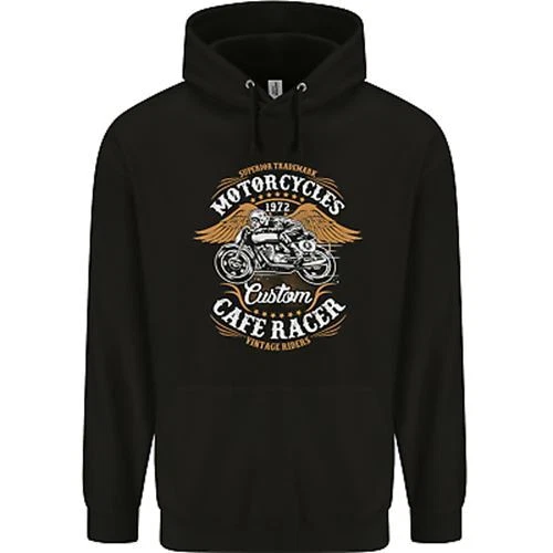Biker Custom Cafe Racer Motorcycle Childrens Kids Hoodie