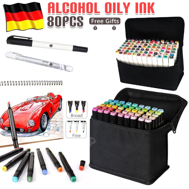 80 Farben Marker Set Pen Stein Glas Keramik handwerk Kuns Papier DIY Graffiti