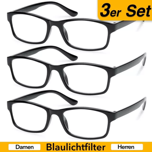 3X Blue Light Blocking Glasses for Gaming & Screens, For Men & Women 0.0 to +3.5