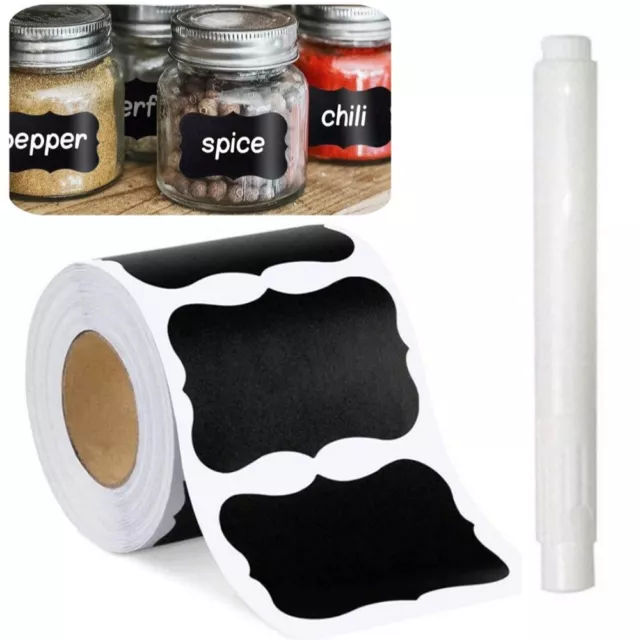Adesivi etichette nere per organizzazione cucina set 150 pezzi roll con penna ge