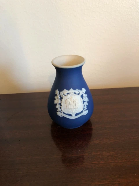 Adams Tunstall Jasperware Vintage Cobalt Blue Small Vase