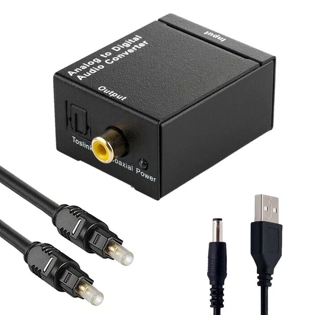 Optical Coaxial Toslink Digital to Analog Audio Converter Adapter RCA L/R 3.5mm