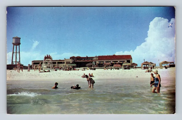 Pensacola FL-Florida, Pensacola Beach, Beach Casino, Gulf, Vintage Postcard
