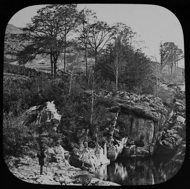 VIEW NEAR THE OLD MILL ESKDALE C1887 Magic Lantern Slide LAKE DISTRICT PHOTO