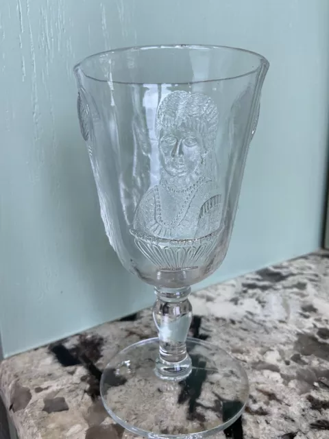 Antique Pressed Glass EAPG Adams OPERA (AKA Actress) Water Goblet