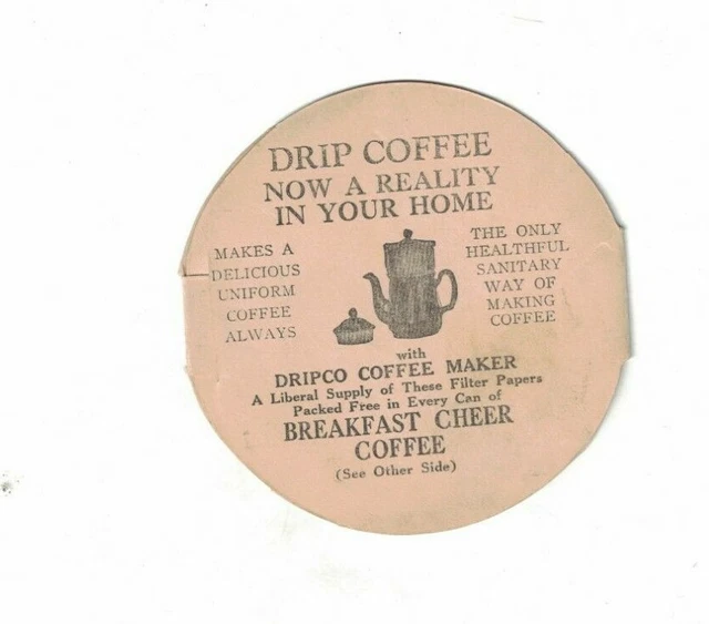 BREAKFAST CHEER DRIPCO Vintage Coffee Tin Can Campbell Woods